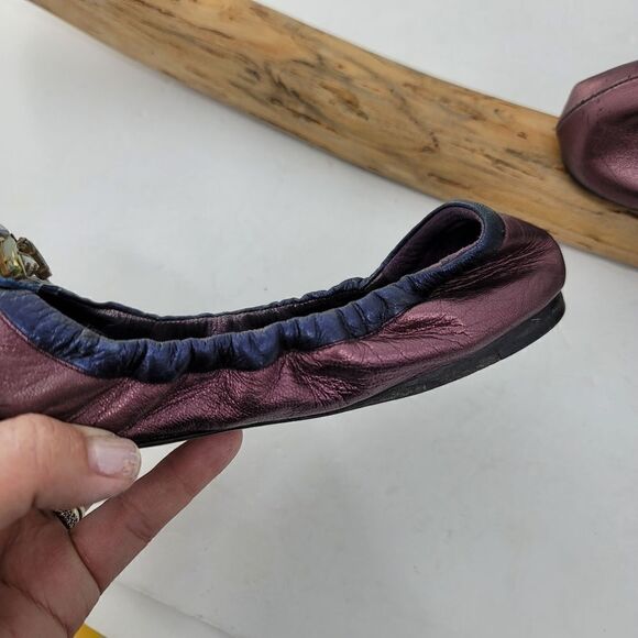 Miu Miu bejeweled baguettes leather ballet flats - Picture 6 of 14